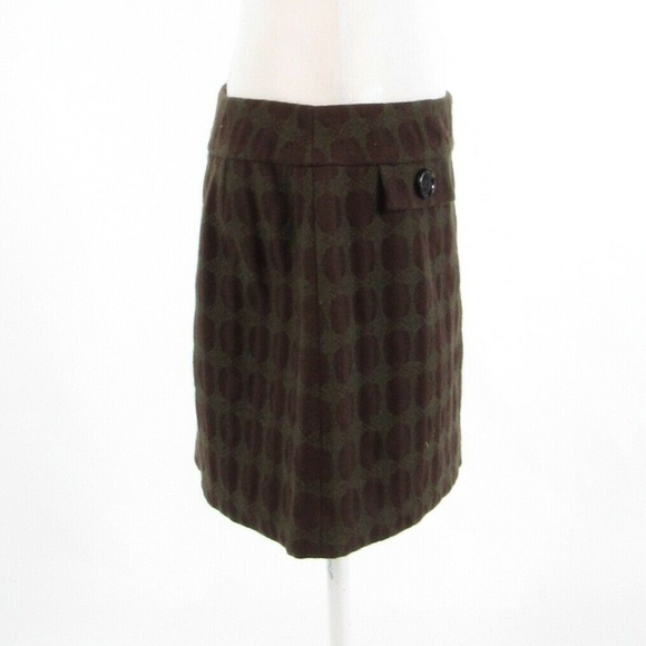Brown green MICHAEL KORS A-line skirt 10 - Picture 5 of 8